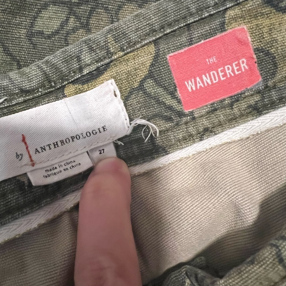 Anthropologie The Wanderer Olive Green Paisley Pants - Picture 2 of 5
